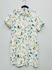 Rachel Zoe Floral Linen Shirt Dress Button Down Size XS vacation