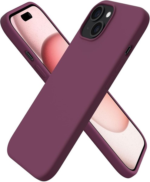 HandyhüLle Silikon Weinrot FüR Iphone 15 6,1 Zoll SchutzhüLle Case Cover-image