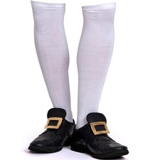 Skeleteen Colonial White Costume Socks - Knee High Knit One Size,