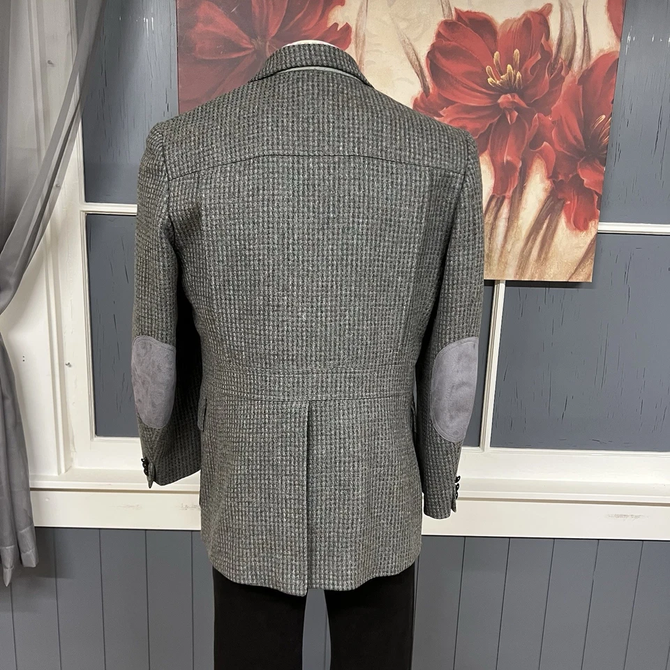 Vintage Pendleton Tweed Blazer Mens 44R Wool Green/Gray USA Western Jacket - Image 3 of 4