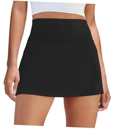 Women's Tennis Skort with Pockets - High Waist Mini Golf Skirt in Black