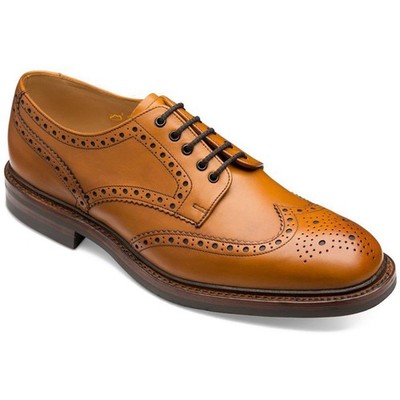 Loake Herren Chester Halbschuhe hellbraun Mahagoni brüniertes Kalbsleder Herrenschuhe