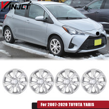4pcs 15 Inch Chrome Hubcaps Wheel Rim Covers For 2007-2020 Toyota Yaris Snap On