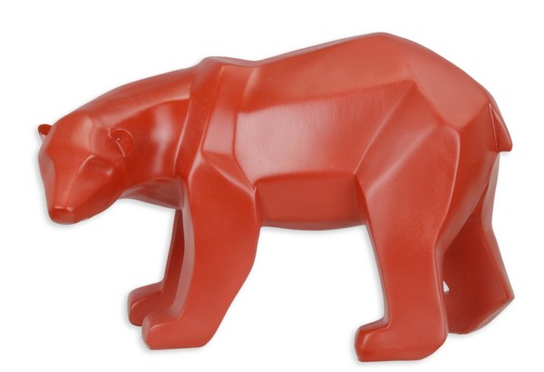 Polygonale Figur EisbäR Aus Kunstharz Rot Replikat Retro Design Dekoration-image