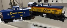 K LINE 0 SCALE LOCOMOTIVE MP 15 DIESEL CHESSIE With Caboose, Light Use, See Pics