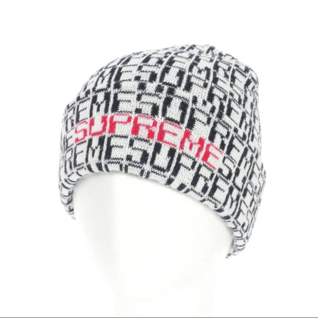 Casquette tricotée logo bonnet numérique Supreme 19AW blanc noir occasion fa929b5f87100b