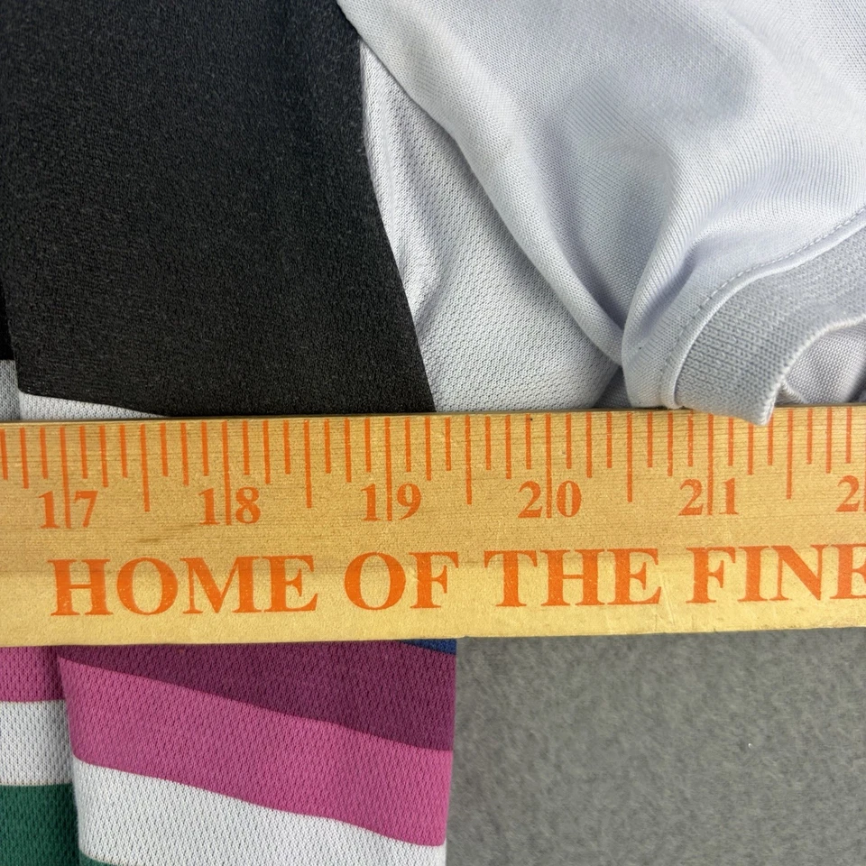 Nike Court Polo Para Hombres Grande Blanco Negro Rayas Camisa Ventaja Dri-FIT Tenis Foto 4 de 4