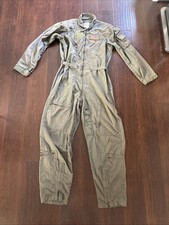 44 L Pilot Flyers Coveralls Flight Suit CWU-27P Green W/ US AF Command Badge