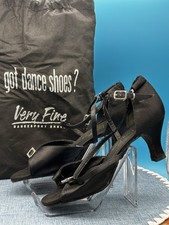 Very Fine Dancesport Shoes Women  s 6 Black Satin Ballroom Latin Dance Heels Bag