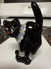 Fenton Glass Cat Black Scaredy Halloween Signed Excellent Condition - Gorgeous