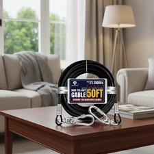 Tie Out Cable for Dogs up to 300Lbs,50Ft Extra Strong 1000Lbs Break Strength Tie
