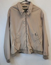 Weatherproof Mens Long Sleeve Windbreaker Beige Color Large**See Pics For Flaws*