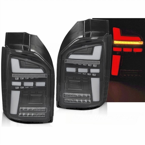 LED Lightbar RüCkleuchten Dynamische Blinker Schwarz Klar FüR VW T6 2015-2021-image