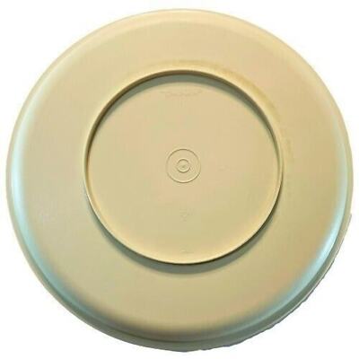 Vintage Tupperware 10'' (2)pc Bottom and Lid Tan Microwavable Flat Dish & Storage