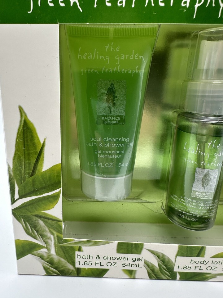 The Healing Garden Green Tea Therapy Travel Lotion, Body Mist, Shower