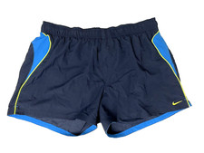 Nike Swim Trunk Short Men 2XL 4" Ins 15L Blue Mesh Lined Zip/ Key Pokt Litwt NEW