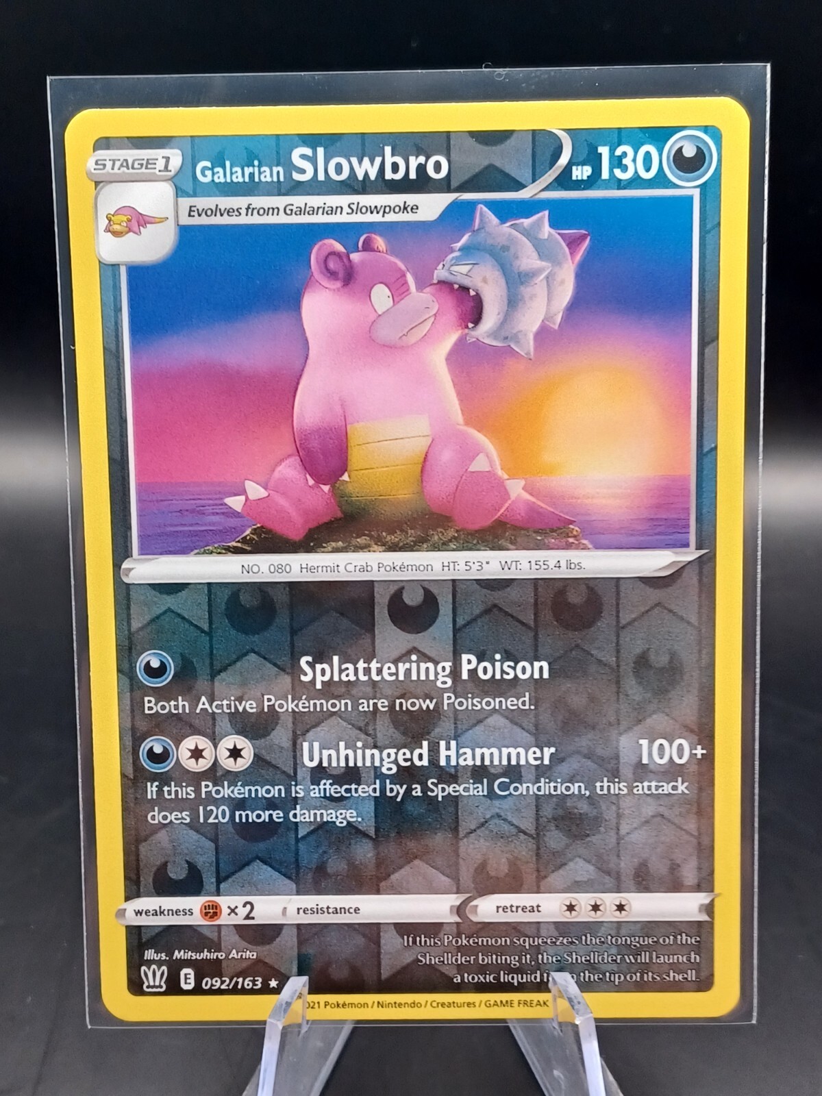 Pokemon Galarian Slowbro 92/163 Battle Styles Reverse Holo Uncommon Near Mint