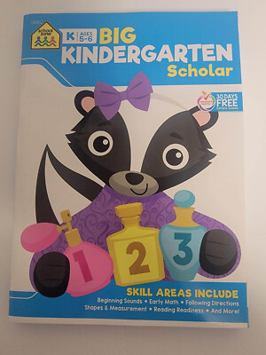 BIG KINDERGARTEN SCHOLAR SKILLS WORKBOOK - NEW 2022 AGES 5-6 K NEW SCHOOL book