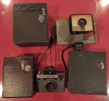 Rare not tested vintage Early cameras Box Kodak Polaroid Revere Brownie Lot of 5