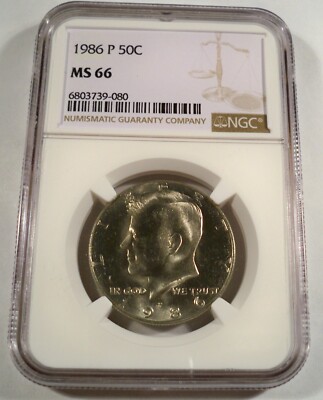1986-P NGC MS66 KENNEDY HALF DOLLAR 50c MS 66 | eBay