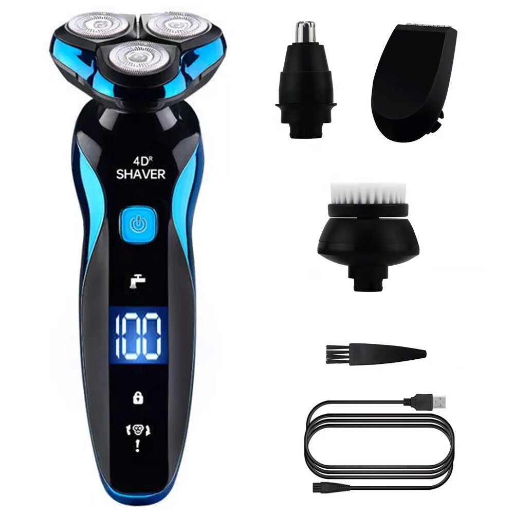 Mens Electric Shaver Razor Rechargeable Rotary Cordless Sideburn