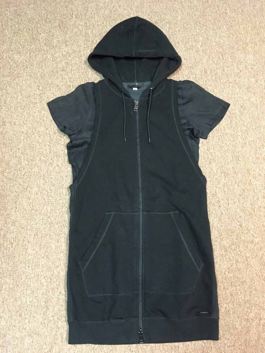 Diesel Short Sleeve Hoodie Dress, Black, M