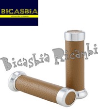 8882 - MANOPOLE IN PELLE MARRONE CHIARO VESPA 50 125 150 ET2 ET4 LX