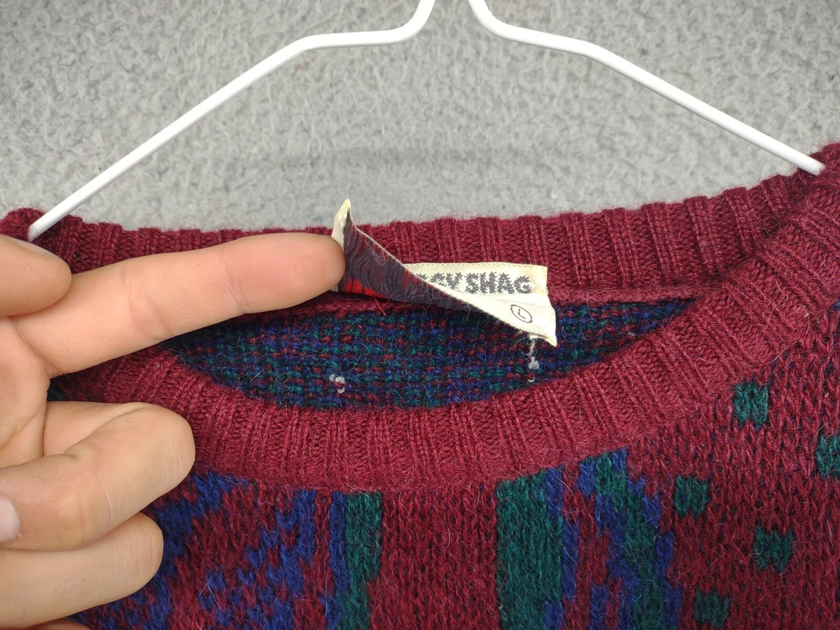 Vintage Baggy Shag Lord Jeff Wool Crewneck Geometric Grandpa Vintage Baggy Shag Lord Jeff Wool Crewneck Geometric Grandpa