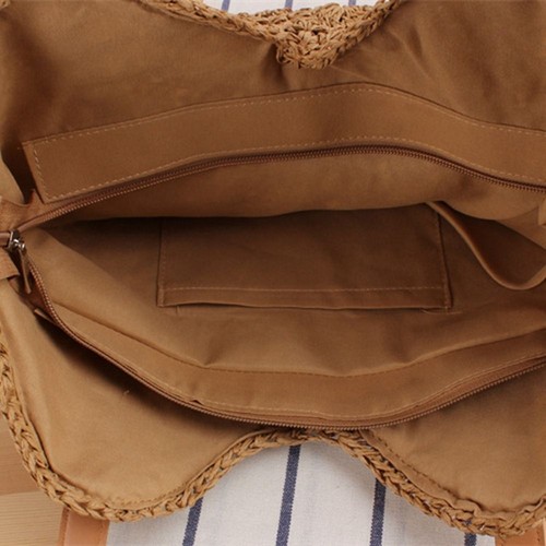 Tote Bag Raffia Bag Hollow Out Beach Bag Trendy Weave Straw Bag Summer - Picture 7 of 14
