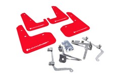 Rally Armor UR Red w/ White Logo Mud Flaps Set for Subaru Sedan WRX & STI 11-14
