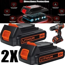 2X 3.8Ah 20V replacement for Black and Decker 20 Volt MAX Lithium LBXR20 Battery