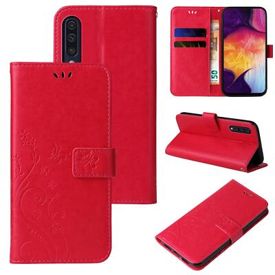 Handy Tasche fr Samsung Galaxy A50 Handyhlle Blumen Buch Klapp Case Cover  Rot | eBay.de