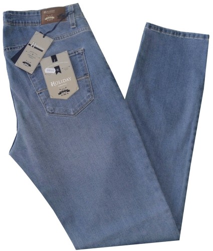 Jeans uomo Taglia 46 48 50 52 54 56 58 60 HOLIDAY elasticizzato blu chiaro  LUCAS | eBay