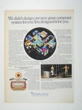 Vintage 1971 Sperry Rand Ad Print Univac 1110 Computer System Design Typewriter