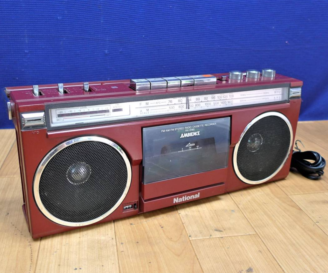 National Stereo Radio Cassette Recorder RX-5180 Retro Red Vintage