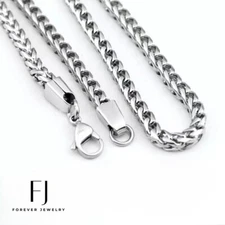 Men's 30" Silver Stainless Steel 5mm Franco Chain Unisex High Polish*Box