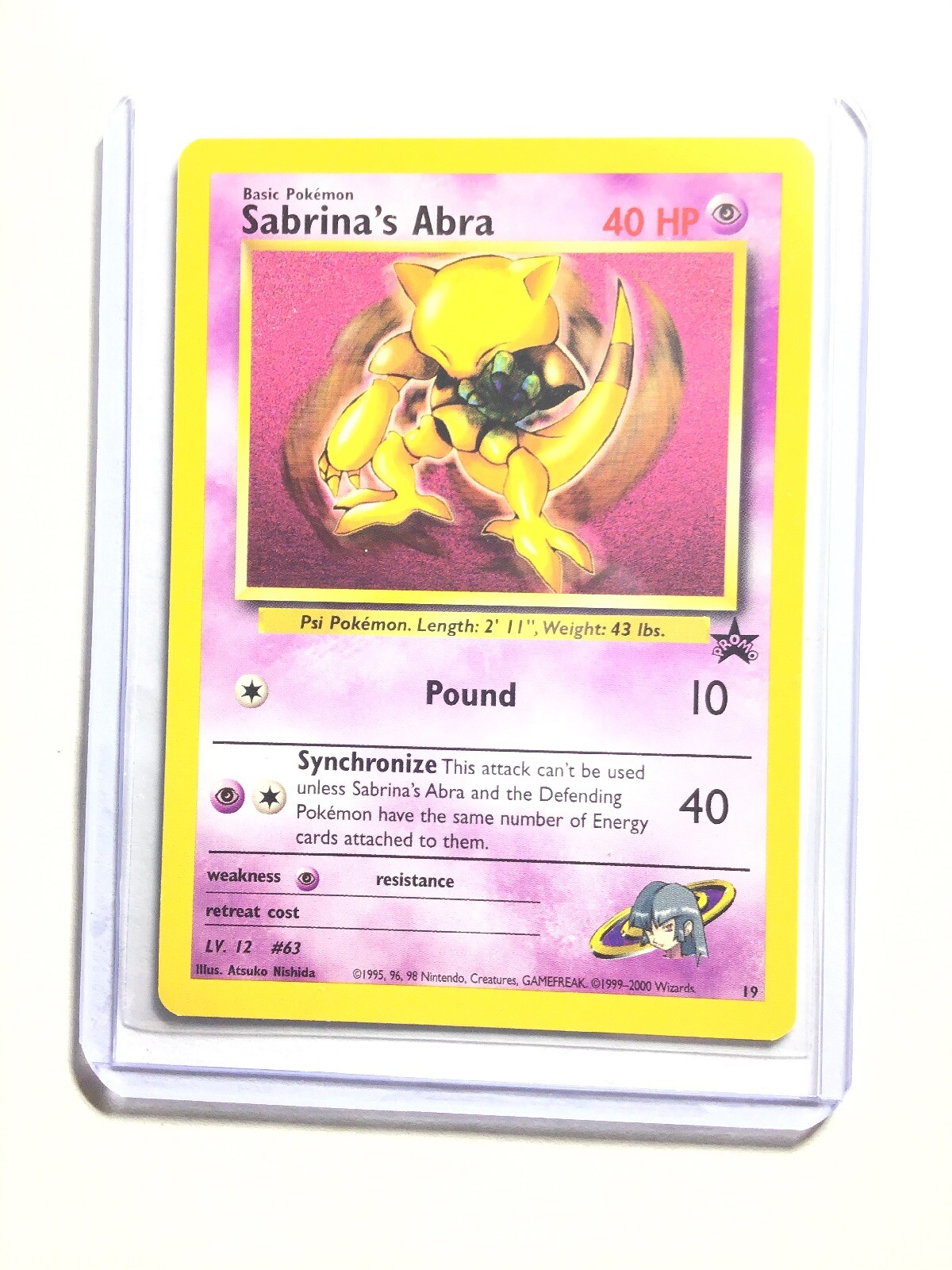 NM Pokemon SABRINA’S ABRA Card BLACK STAR PROMO Set #19 Wizards of the Coast