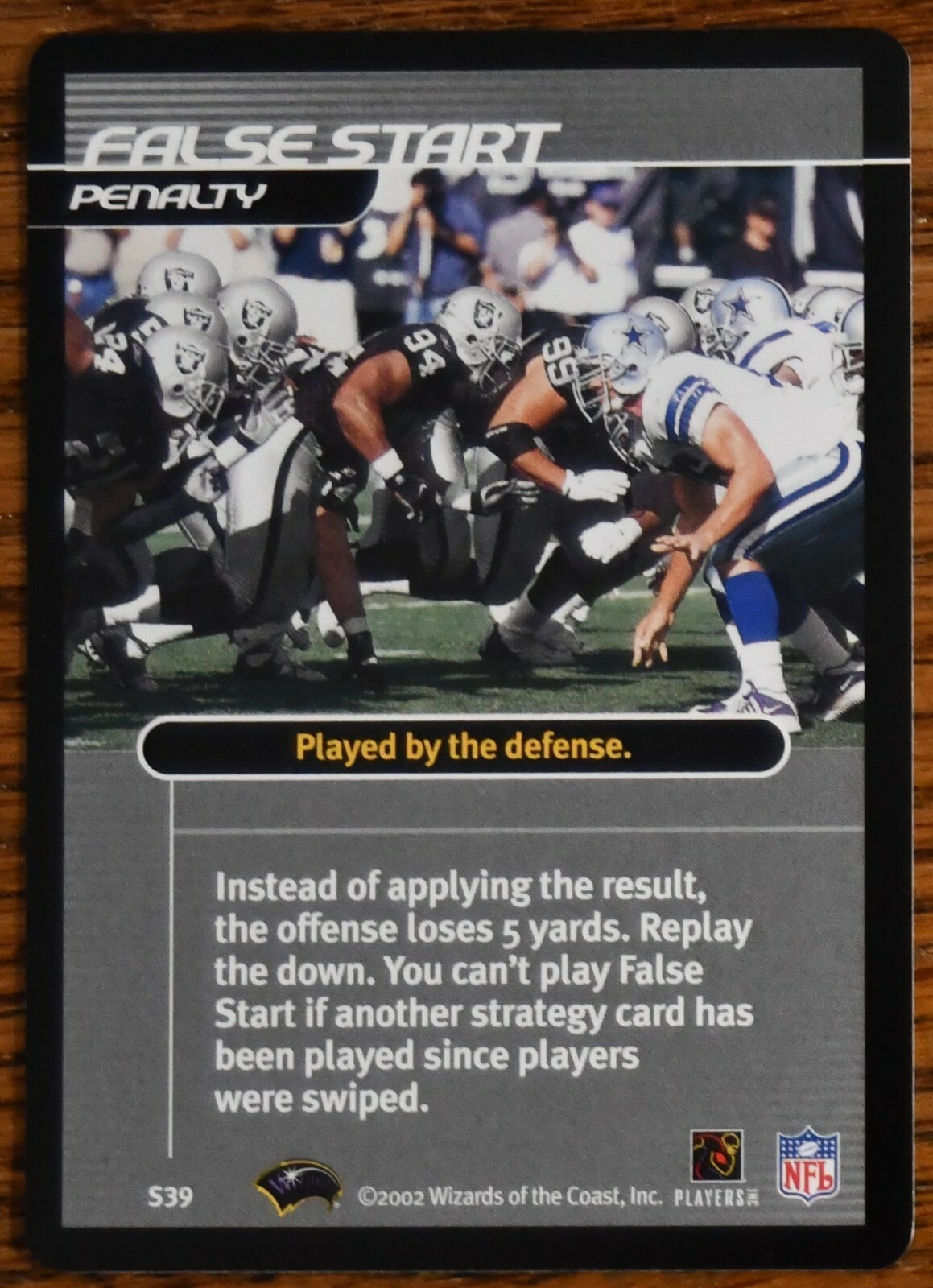 2002 NFL Showdown Strategy #S39 #39 Cowboys vs. Raiders False Start Josh Taves