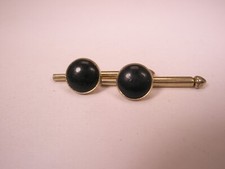 SINGLES 2 5/16" Round Black Vintage SWANK Formal Tux Prom Groom Shirt Stud b225