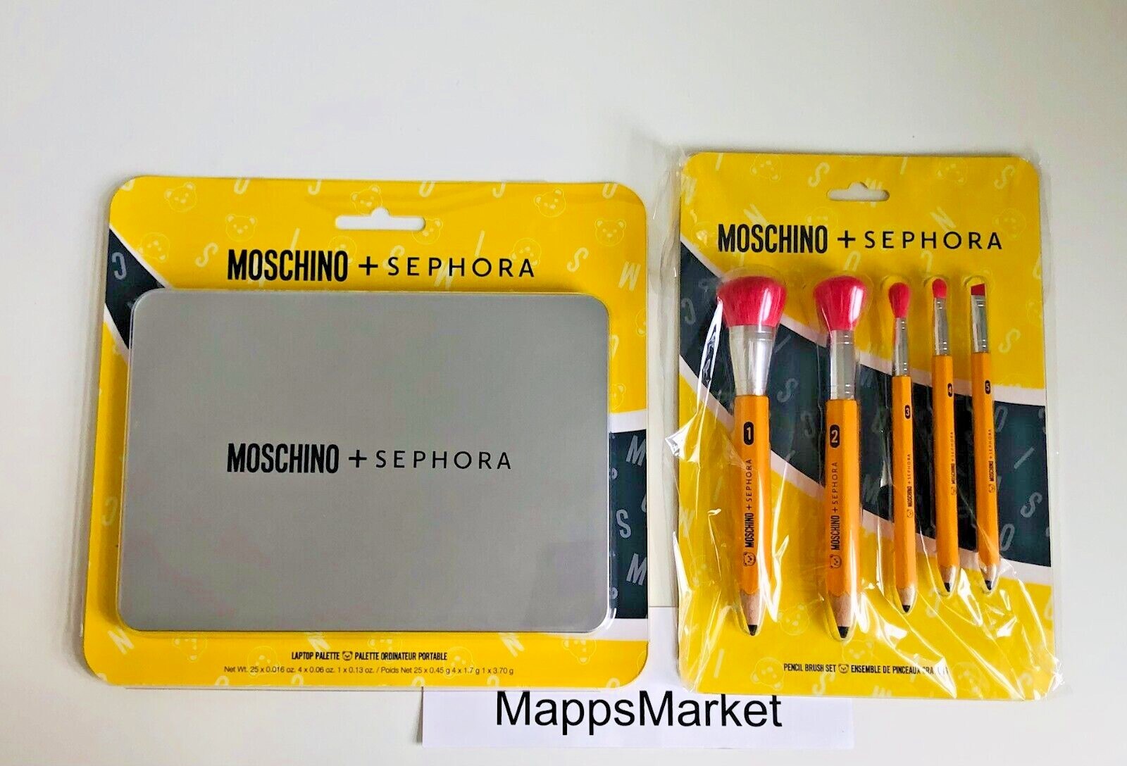 MOSCHINO x SEPHORA 5Pc Pencil Brush &amp; Laptop BRAND NEW |