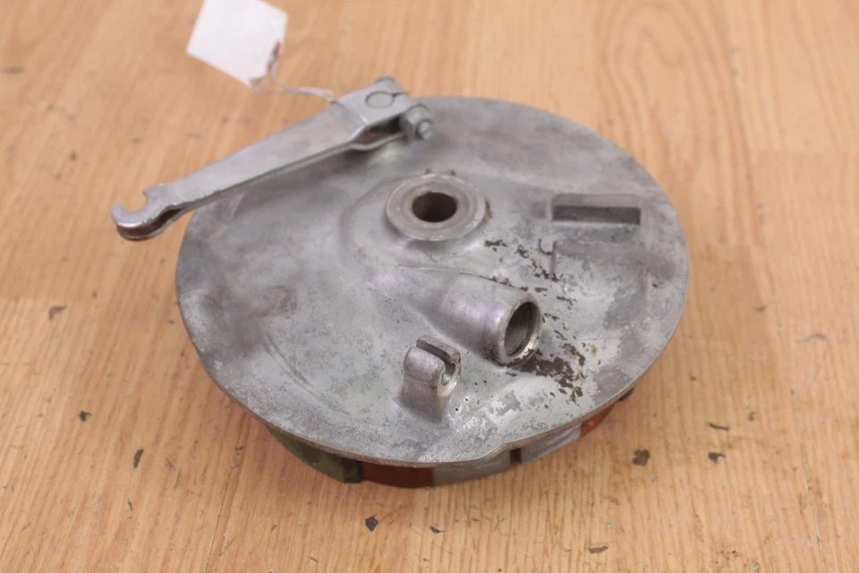 1972 YAMAHA DT2 Front Brake Plate w/ NEW SHOES - Image 2 of 4