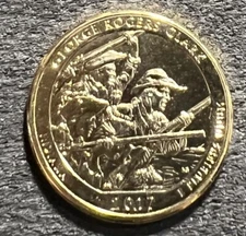 2017 P 24K GOLD PLATED GEORGE ROGERS CLARK (INDIANA) ATB QUARTER