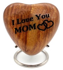 Wooden Heart Keepsake Urn Tribute to Your MOM Handcrafted Cremation Urn for Ash