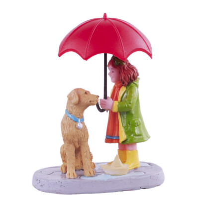 Lemax 2021 Umbrella Sharing Caddington Village #12023 Adorable Young Girl & Dog