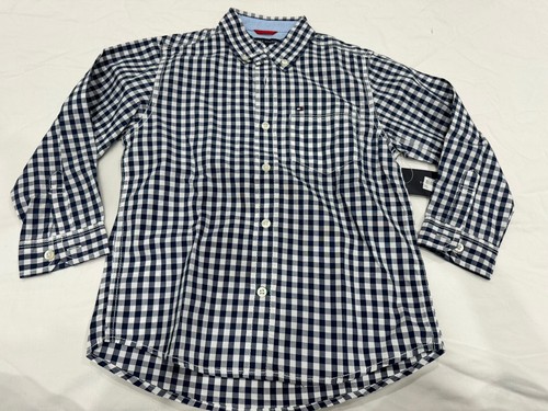 Tommy Hilfiger Shirt Boys Size 5t Long Sleeve Button Down Kids Black Cotton