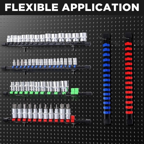 Flexible 15PCS Socket Rail Organizer - Colorful ABS Holder for Every Tool Lover - Picture 8 of 9
