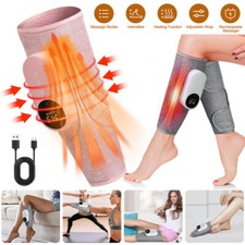 Cordless Leg Massager Calf Air Compression Massager W/ Heat Pain Relief 3 Modes