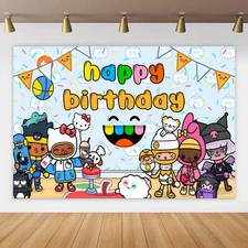 Toca Life Party Decorations Party SuppliesBackdrop  Banner Vinyl for Kids 5x3ft