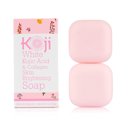koji white kojic acid & glutathione skin brightening soap Koji White Kojic Acid & Collagen Skin Brightening Soap for Face Dark Spot &  Natu
