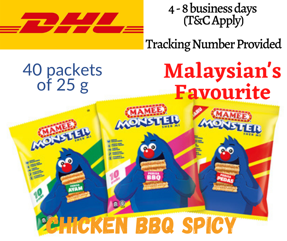 Christmas Snack Mamee Monster Noodle Snack 40 Pack of 25g-Spicy